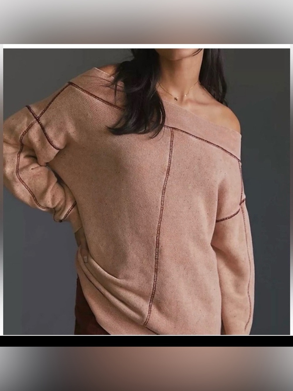 Anthropologie Pilcro Slouchy Off-The-Shoulder Sweatshirt XS